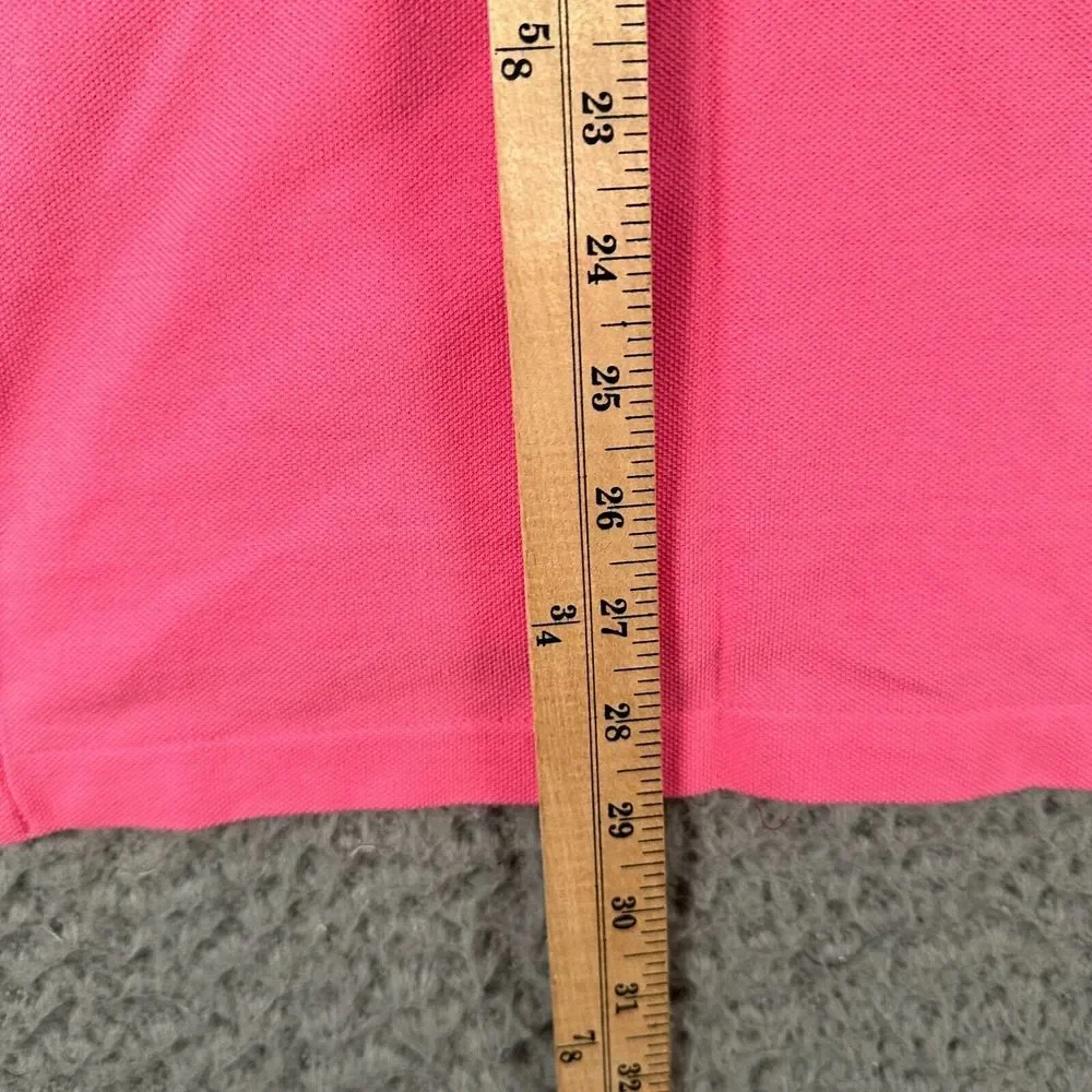 Polo Ralph Lauren‎ Shirt Men's Large Pink Big Logo Golf Polo Short Sleeve Flaw